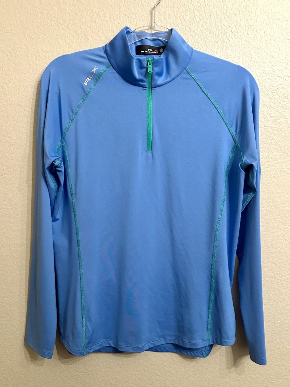RLX Ralph Lauren Ladies' Golf Quarter Zip Pullover Chileno Bay Blue Green Size M